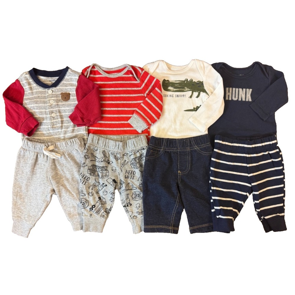 Baby Boy 3 Months‎ Outfits Pants Long Sleeved Bodysuits Shirts Clothes Lot Hunk